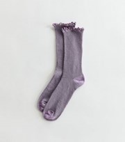 New Look Lilac Ribbed Frill Trim Socks